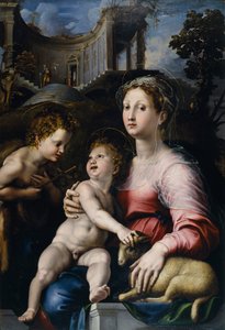 バプテスマの聖ヨハネと聖母子 作： Giulio Romano